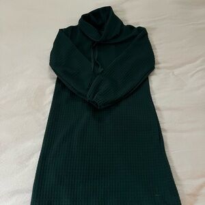 Max Studio Dark Green Textured Turtleneck